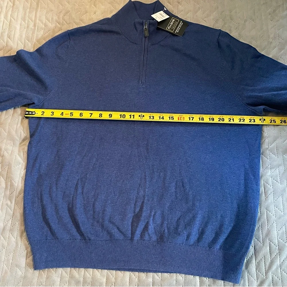 Jos A Banks Traveler 1/4 zip pima cotton‎ sweater mens XL NWT blue